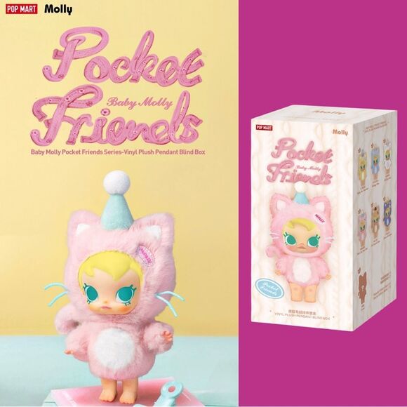 Pop Mart Baby Molly Pocket Friends Series Vinyl Plush Pendant Blind Box - Picture 1 of 14